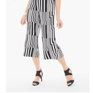 Chico’s Striped Wide Leg Crop Pant